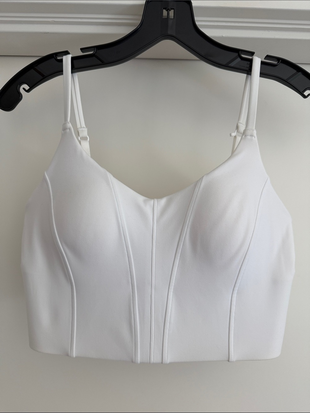 White Womens Sculpted Crop Top — Structured Bustier